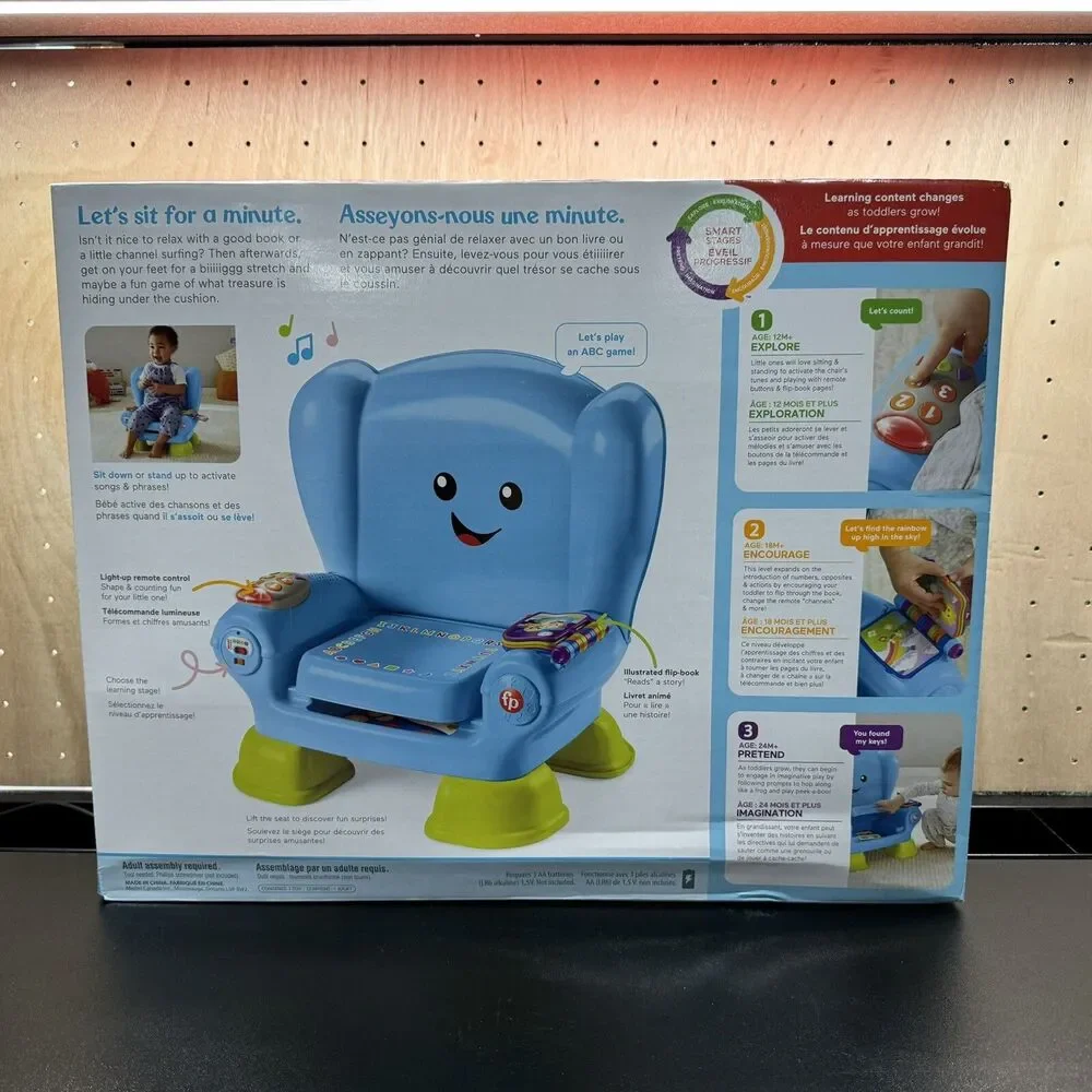 Fisher-Price Laugh and Learn Smart Stages Chair, Blue Toddlers Toys Educational